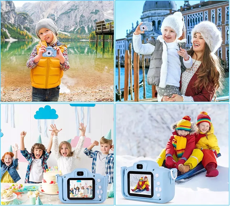 APARAT CYFROWY FOTOGRAFICZNY 12MPX ZABAWKA DLA DZIECI KAMERA + 4 GRY Stabilizacja brak stabilizacji